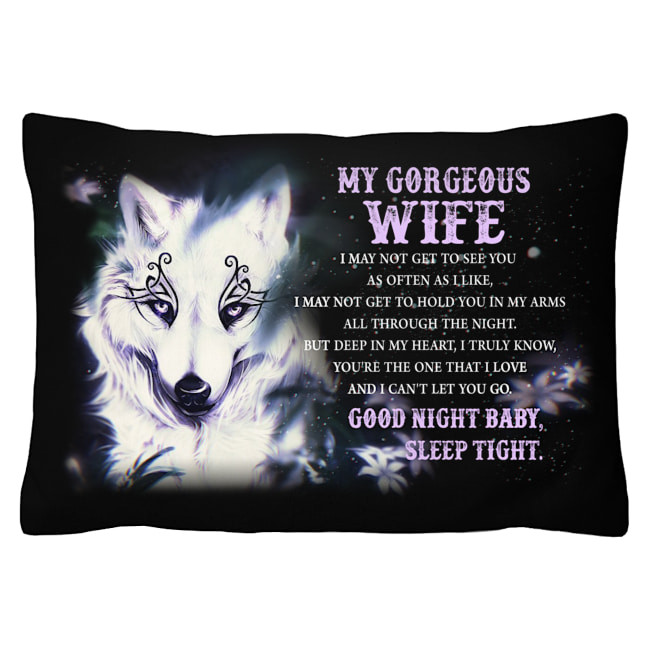 Wolf Wife Good Night Baby Sleep Tight Pillow CC