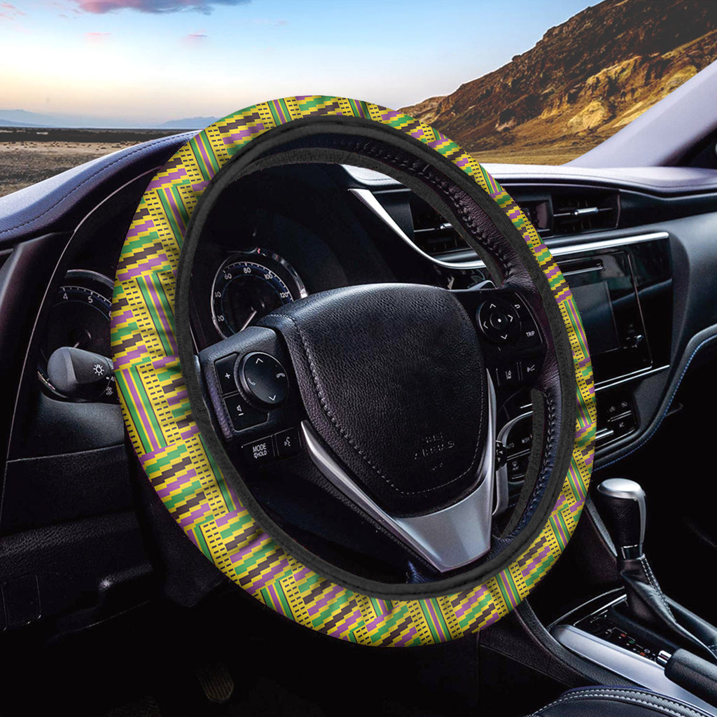 Ghana Kente Pattern Print Car Steering Wheel Cover