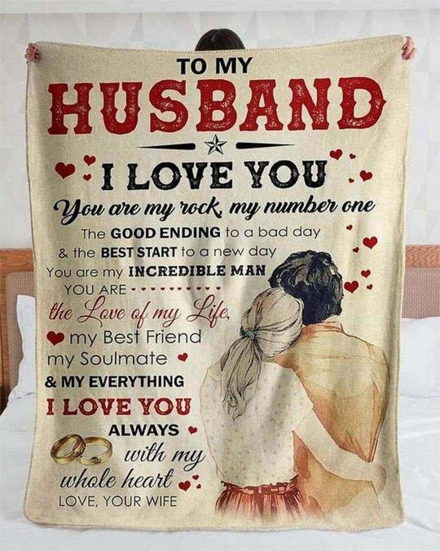 [Personalized Name] To My Husband From Wife You Are My Rock My Number One Great – Best Idea Gift For Dad, Gift For Home Decor, Gift For Family  – Fleece Blanket