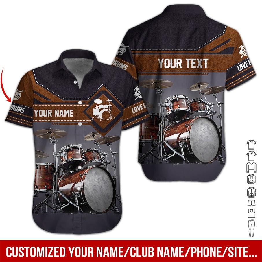 Love Drum Custom Name Hawaii Shirt For Men Women Ha99178