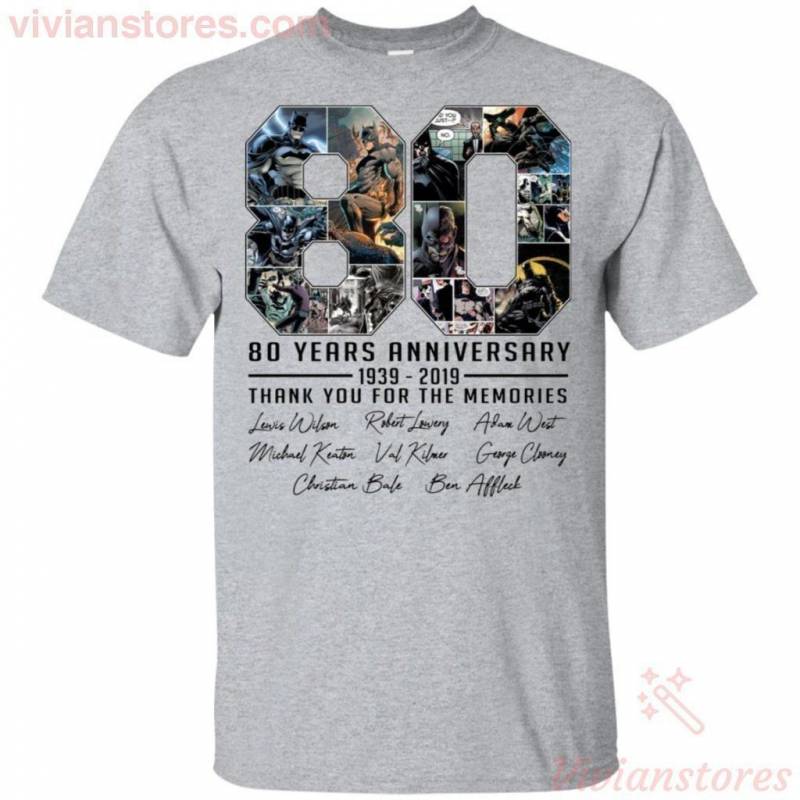 Batman 80 Years Anniversary T-Shirt Perfect Gift For Batman Fans VA07