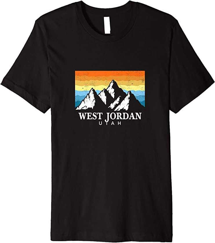 Vintage West Jordan, Utah Mountain Hiking Souvenir Print Premium T-Shirt