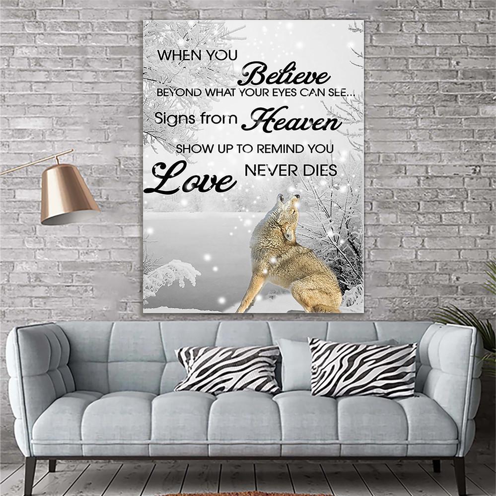 Wolf Snow Premium Wall Art Canvas