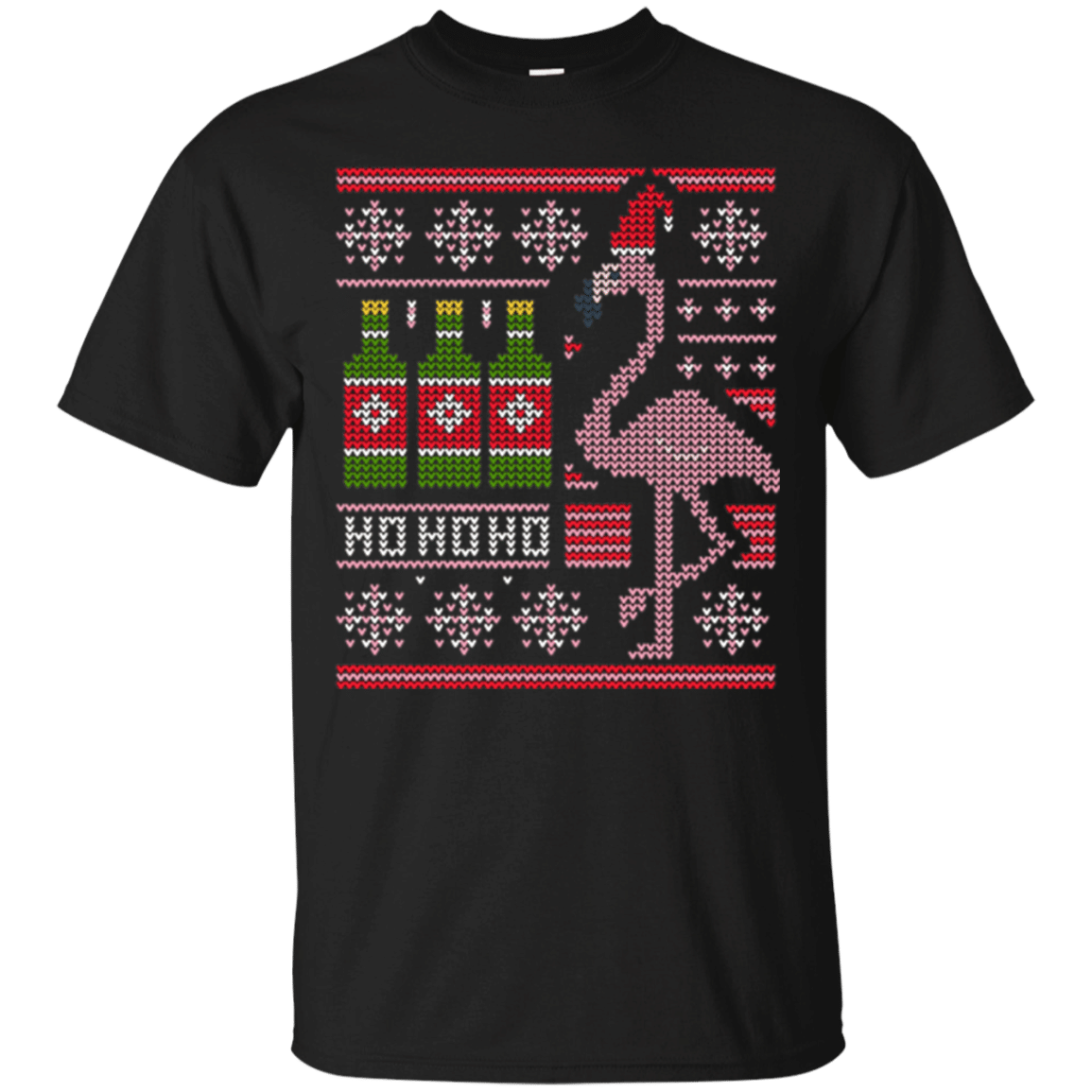 Check out this awesome Flamingo Ugly Christmas T Shirt Drinking Beer Bottle Booze