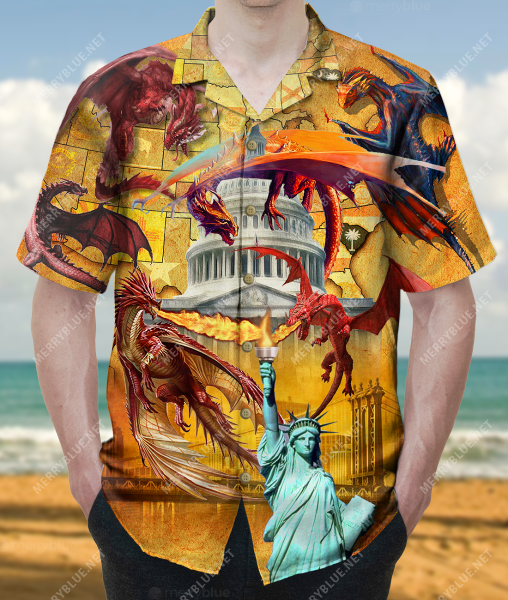 Conquer The World With Your Dragons America Unisex Hawaii Shirt Ha81331