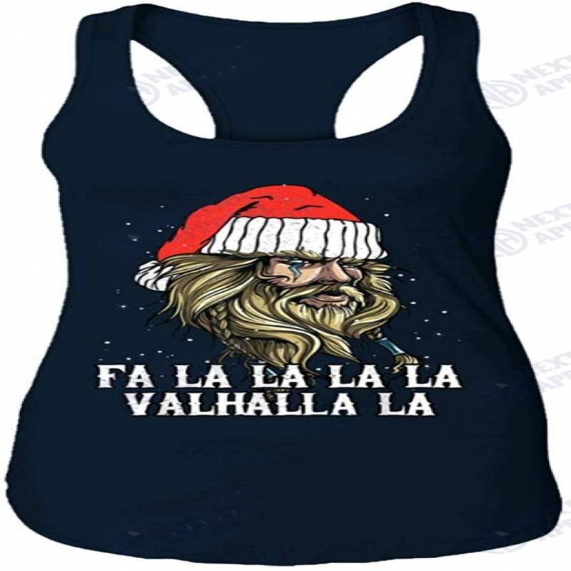 Ugly Christmas Fa-la-la Valhalla Viking Women Tank Top