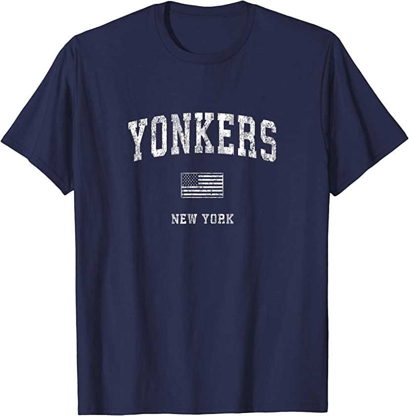 Yonkers New York NY T-Shirt Vintage American Flag Tee