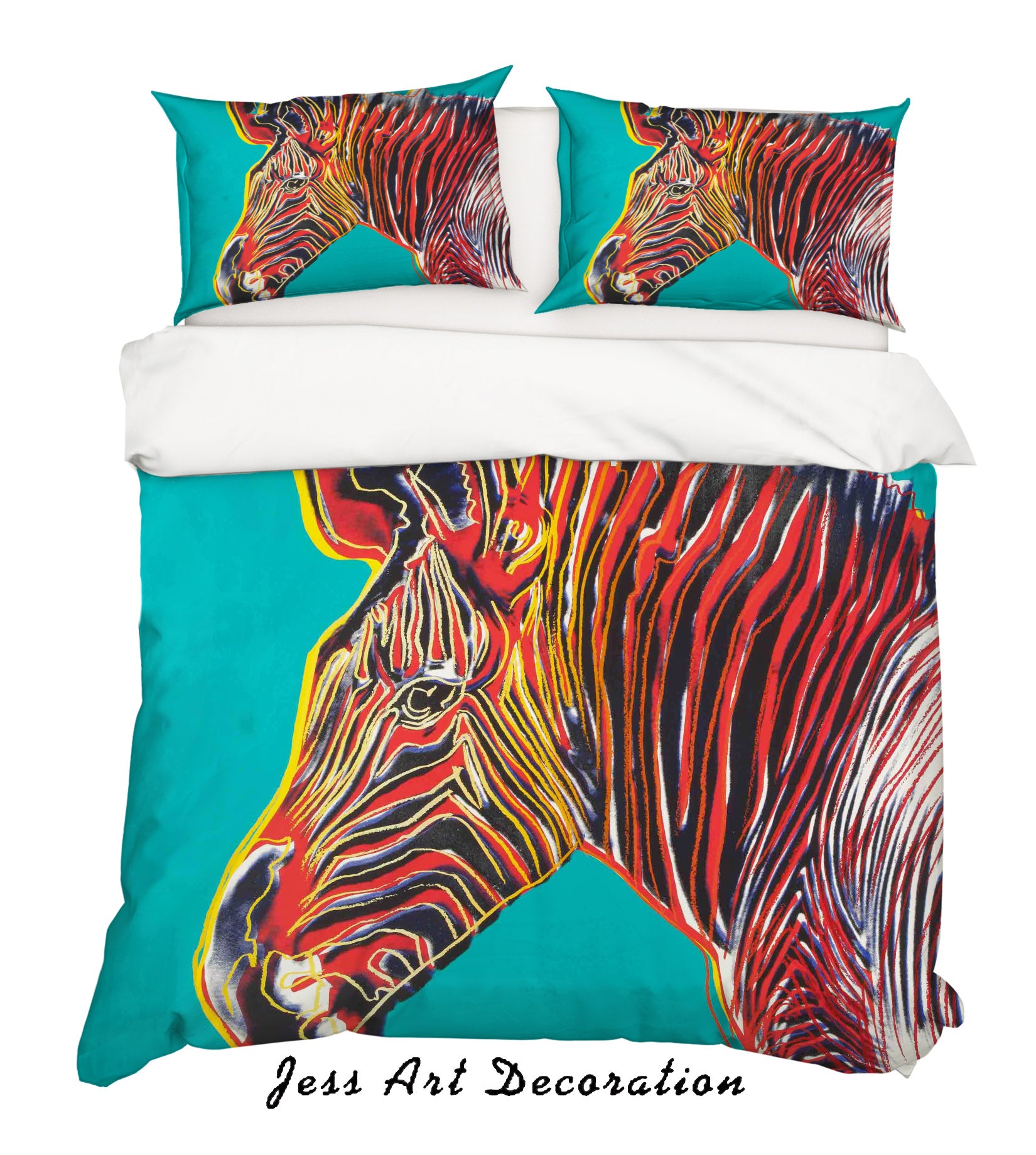 3D Oil Painting Fine Art Colorful Zebra Animal Quilt Cover Set Bedding Set Duvet Cover Pillowcases Lxl