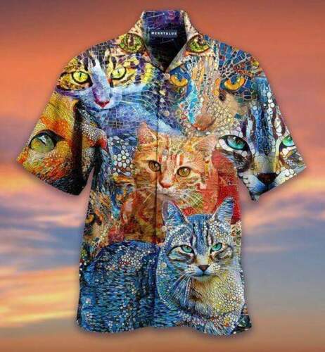 Mosaic Cat Hawaii Shirt For Men Women Ha24668