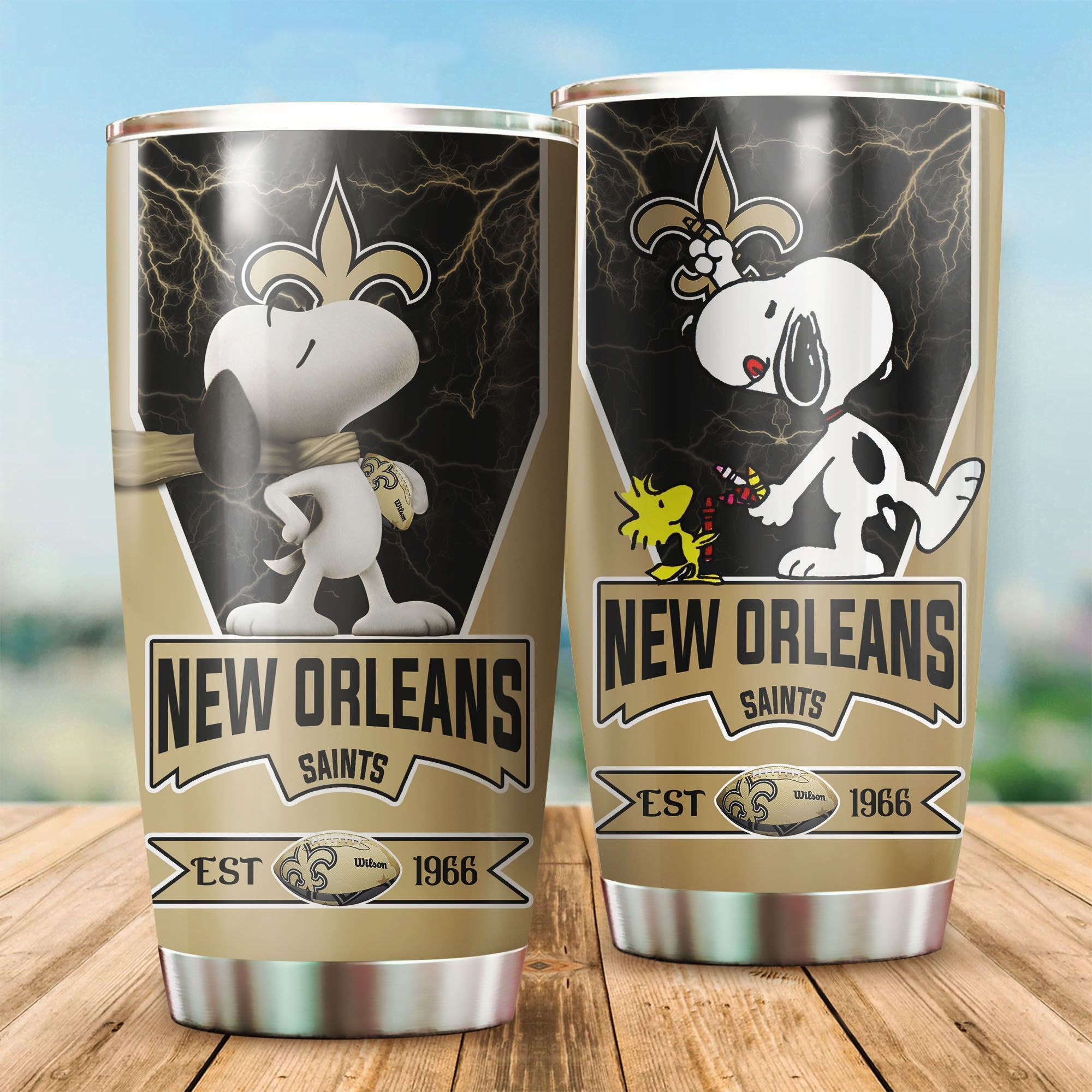 New Orleans Saints Snoopy All Over Print 3D Tumbler