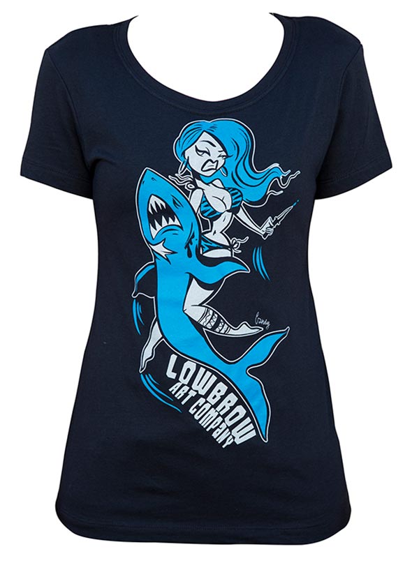 Women’S Shark Girl Loose Tee By Lowbrow Art Company