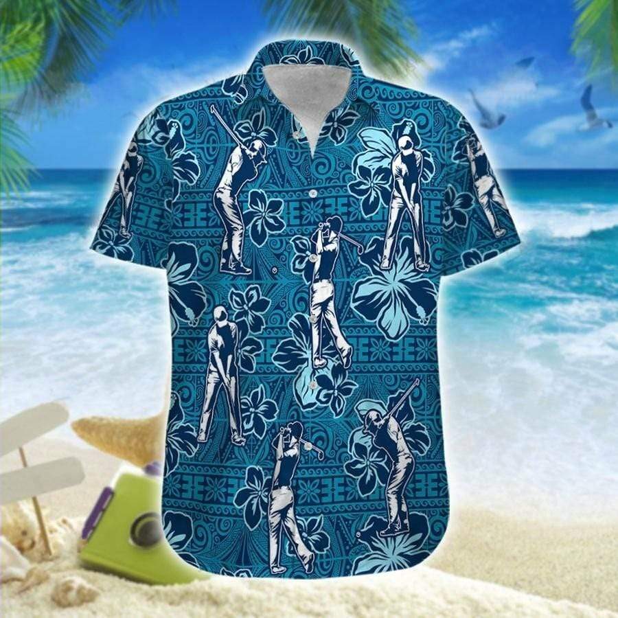 Hawaii Aloha Shirt Made In Golf Golfer Hibiscus Ha30850