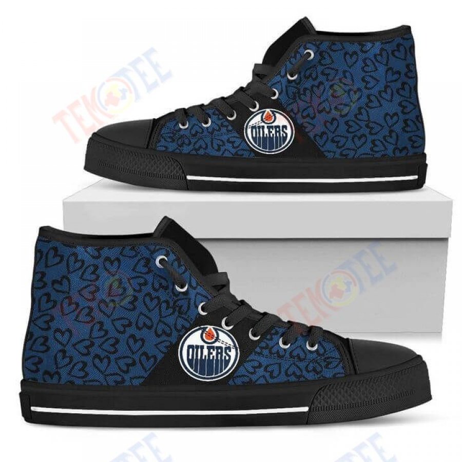 Mens Womens Perfect Cross Color Absolutely Nice Edmonton Oilers High Top Shoes TMT571