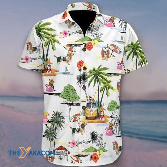 Basset Hound Seaside Tropical Summer Beach The Best Gift For Dog Lovers Hawaiian Shirt Ha85987