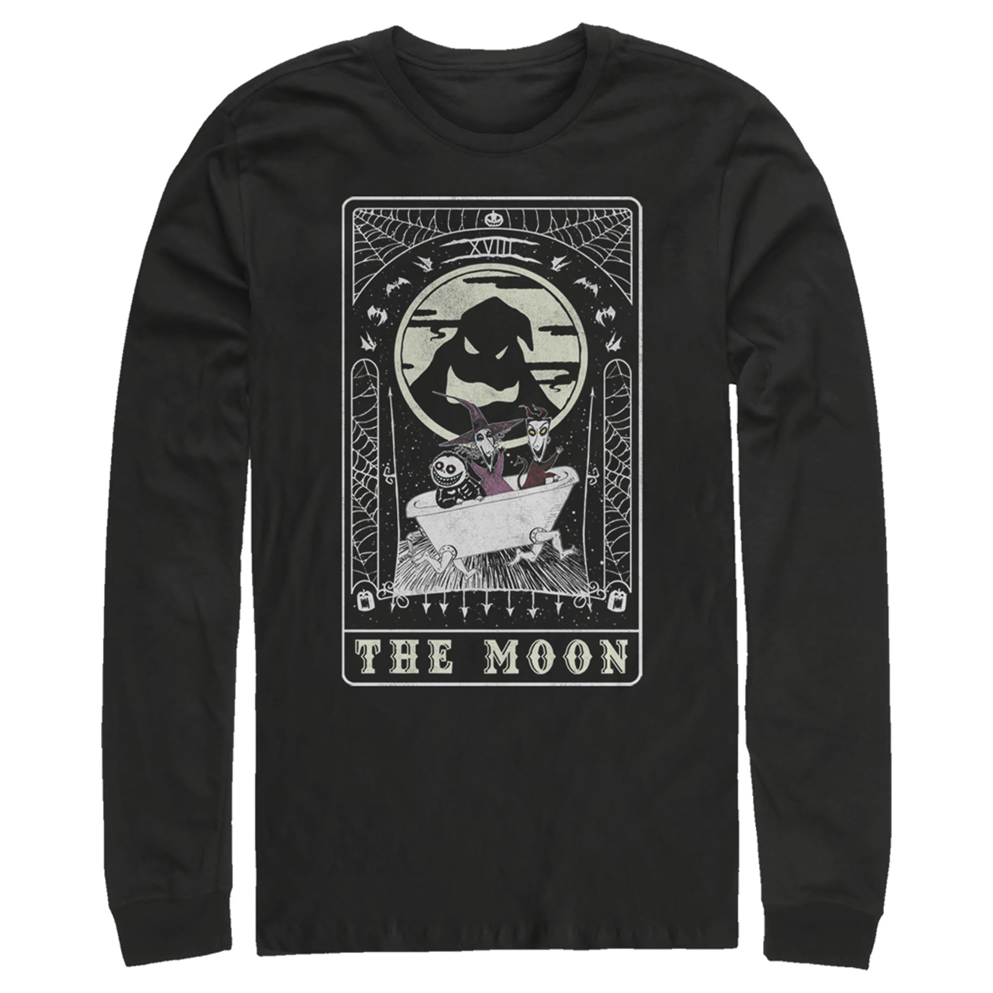 Men’S The Nightmare Before Christmas Halloween Oogie Boogie And His Boys Moon Tarot Card Long Sleeve Shirt