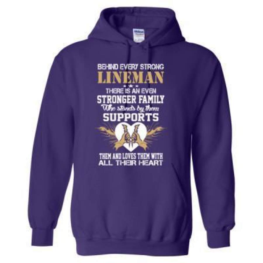 AGR Behind Every Strong Lineman Family Supports Loves All Their Heart – Heavy Blend™ Hooded Sweatshirt