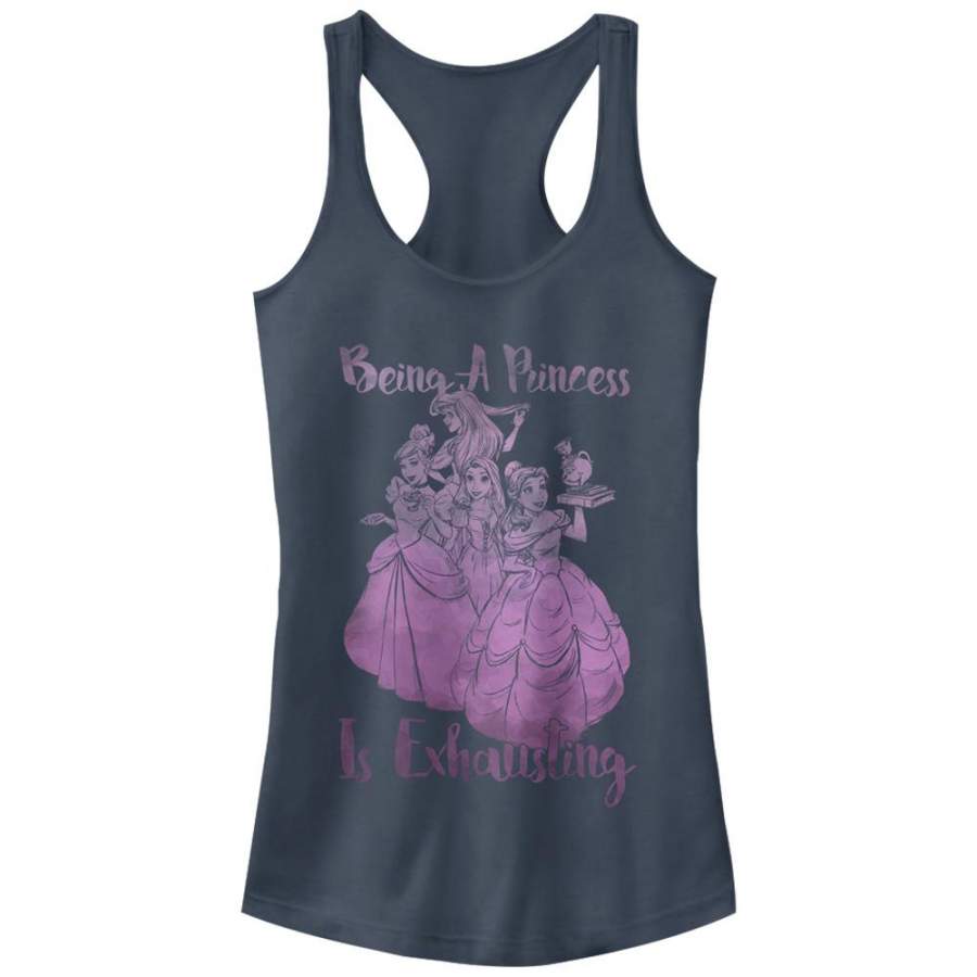 Tangled Junior’s Being a Princess is Exhausting  Racerback Tank Indigo