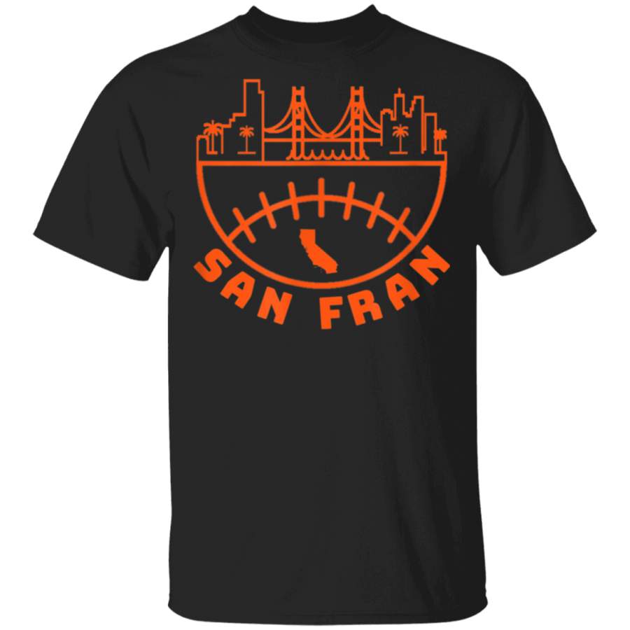 Linear San Francisco California Baseball City Skyline Tshirt