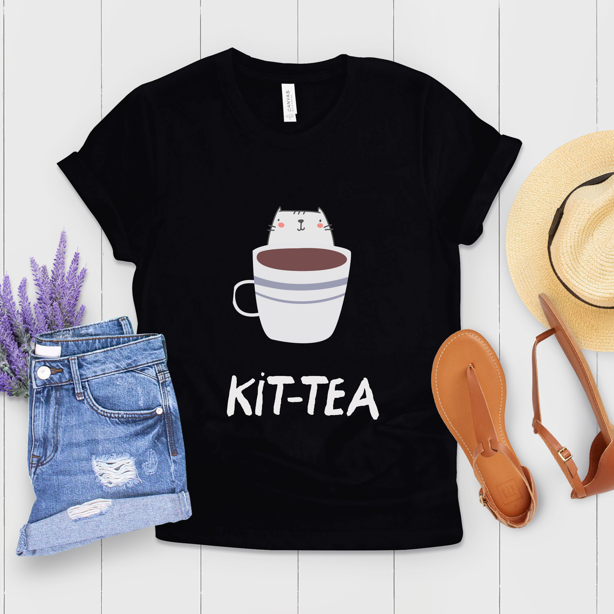 Cute Kit-Tea Trendy Cat Mom Shirt