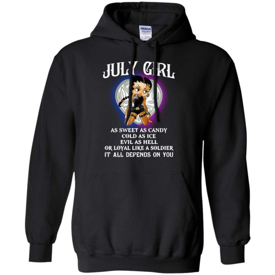 Betty Boop July Girl As Sweet As Candy Cold As Ice Hoodie – Moano Store