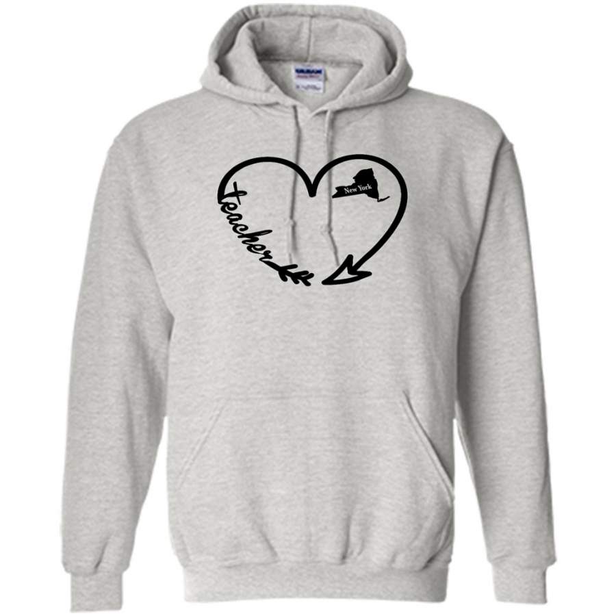 New York State, Teacher Arrow Heart Home – Gildan Heavy Blend Hoodie