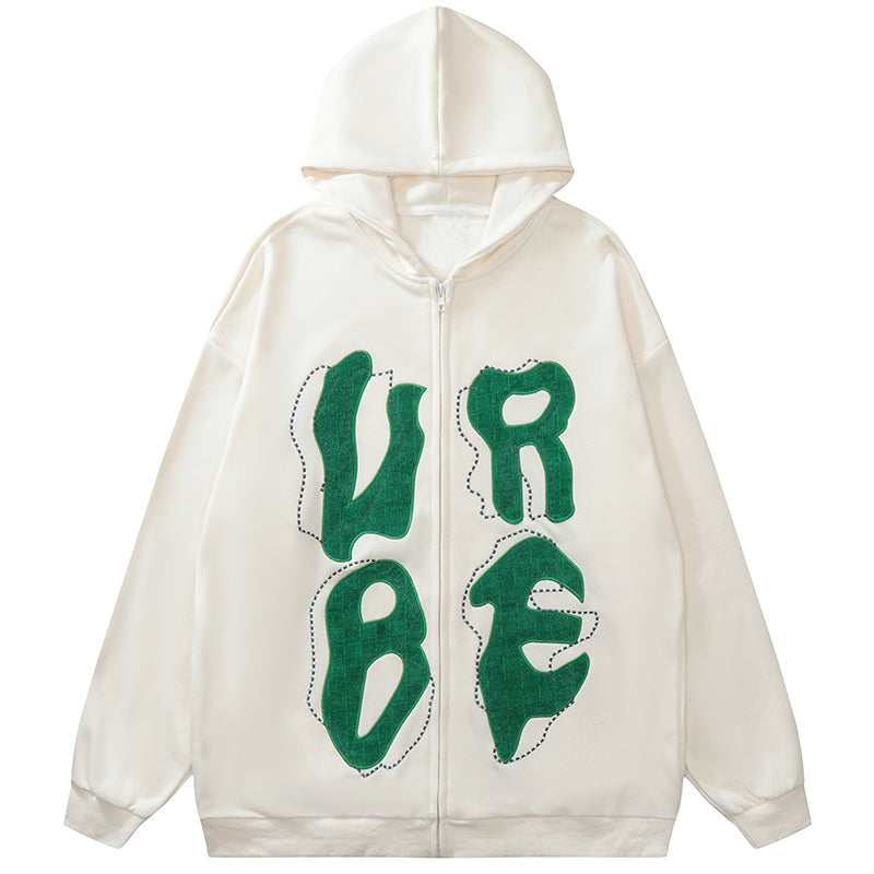 Lemandik Full Zip Hoodie Embroidery Letter