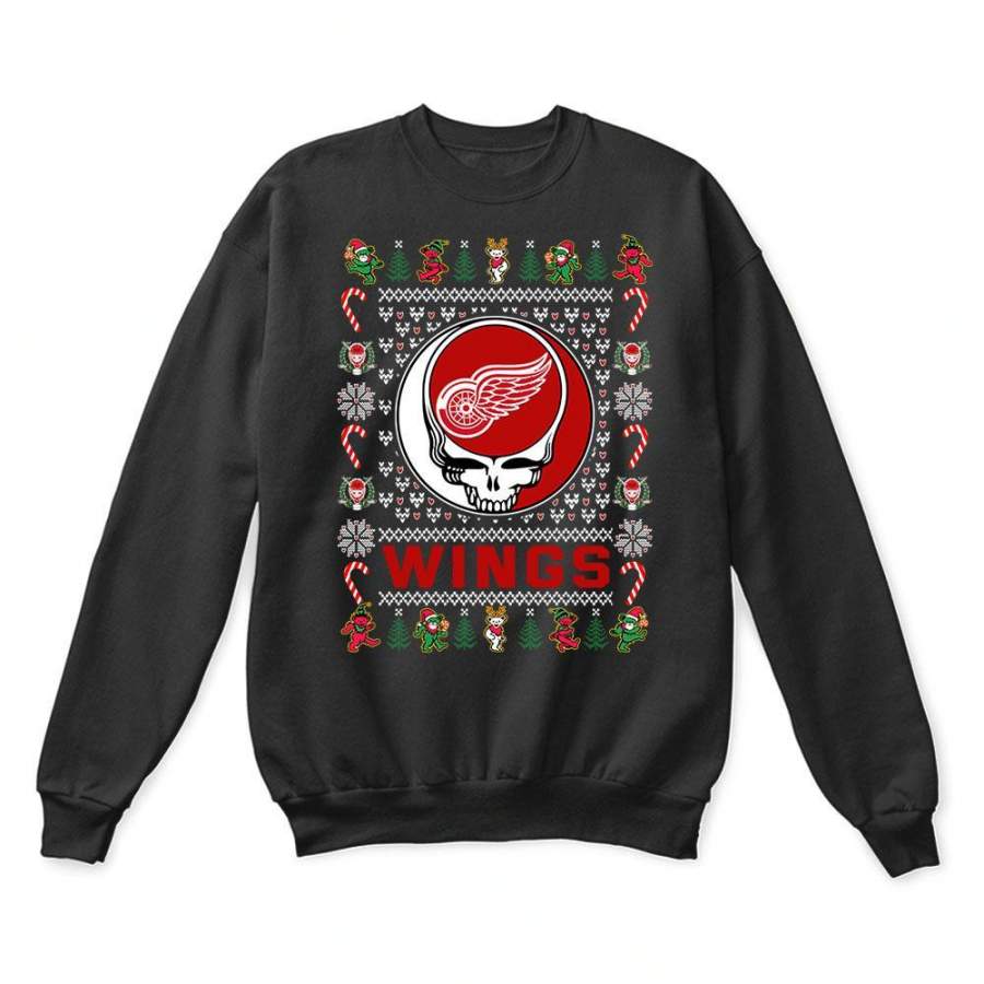 Detroit Red Wings x Grateful Dead Christmas Ugly Sweater