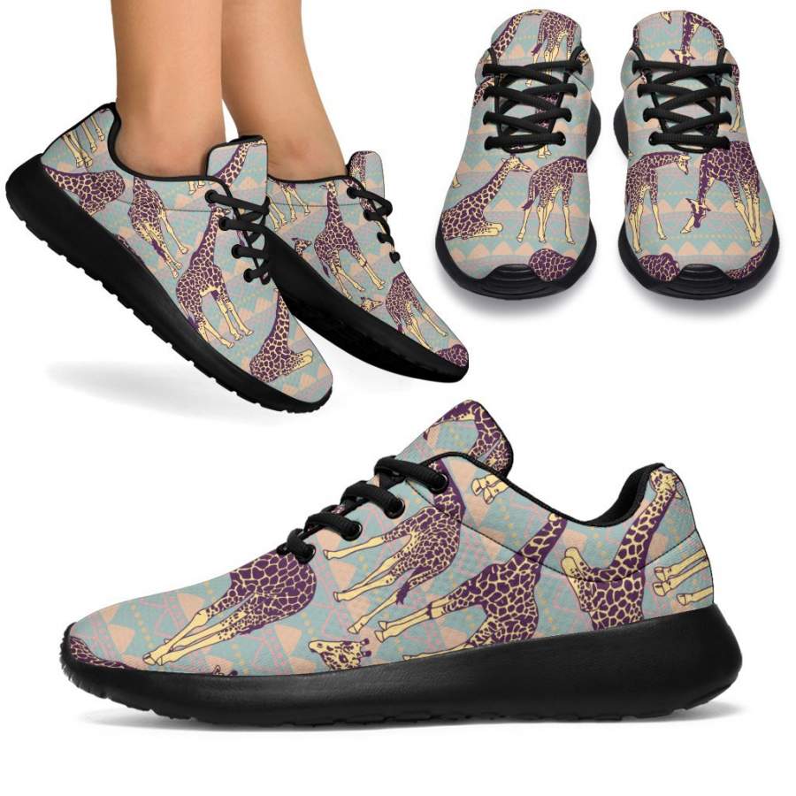 Aztec Giraffe Pattern Print Sport Sneakers