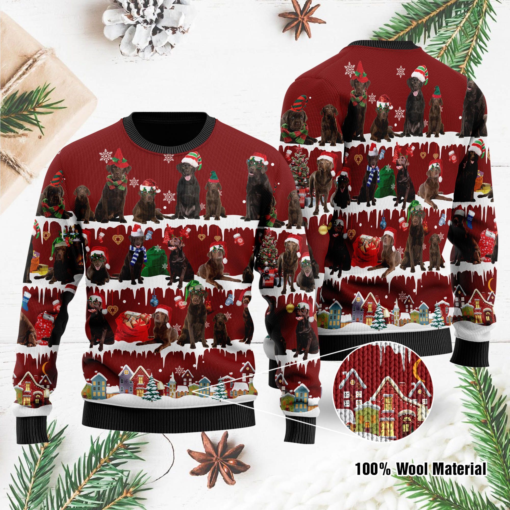 Chocolate Labrador Retriever Ugly Christmas Sweater For Chocolate Labrador Retriever Lovers On Christmas Time