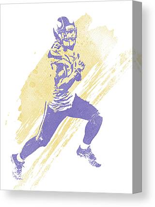 Adam Thielen Minnesota Vikings Water Color Art 1 Joe Hamilton Canvas Print