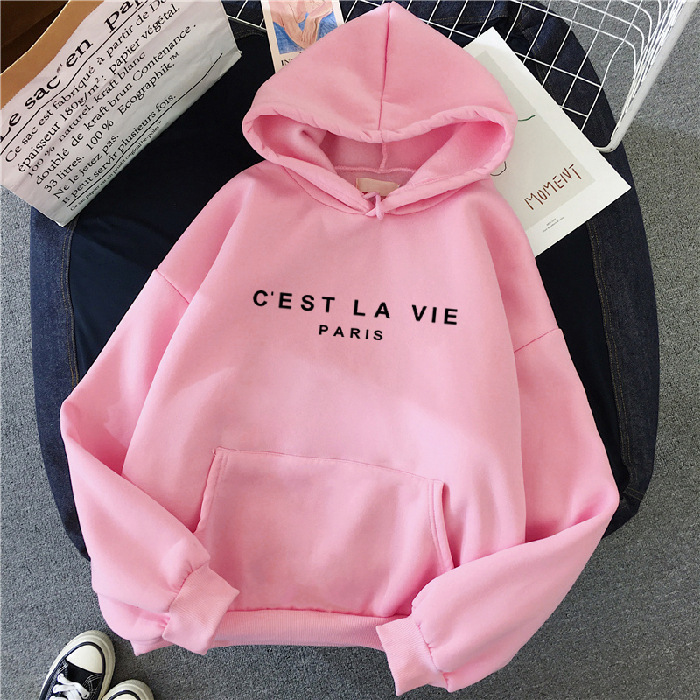 Streetwear Hoodies Letter Printed Women Sweatshirt Autumn Winter Long Sleeve Harajuku Pullovers Hooded Sweater sudadera mujer alx