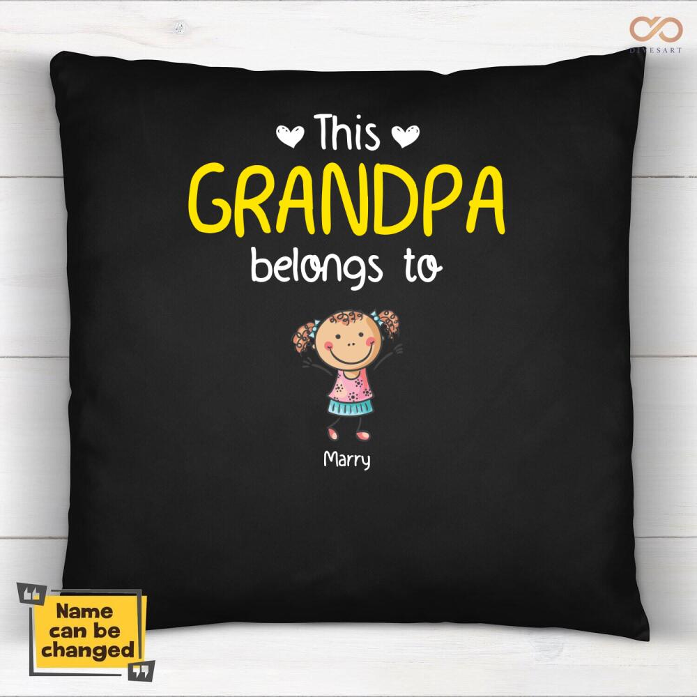 Divesart – Personalized Dad Grandpa With Many Kids Customized Name Pillow , Gift For Dad