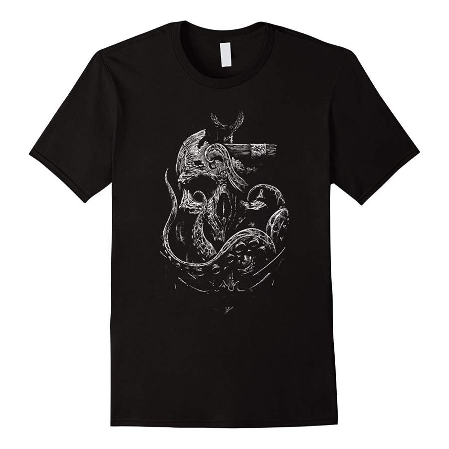 Rock Skulll And Octopus Heavy Metal Tshirt Fashion Short Sleeved T-Shirts Summer Funny Tee Shirt For Men