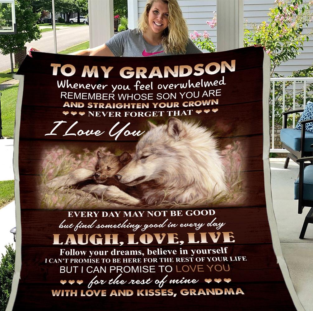 To My Great Grandson, Gift Ideas For Grandson Wolfs Fleece Blanket