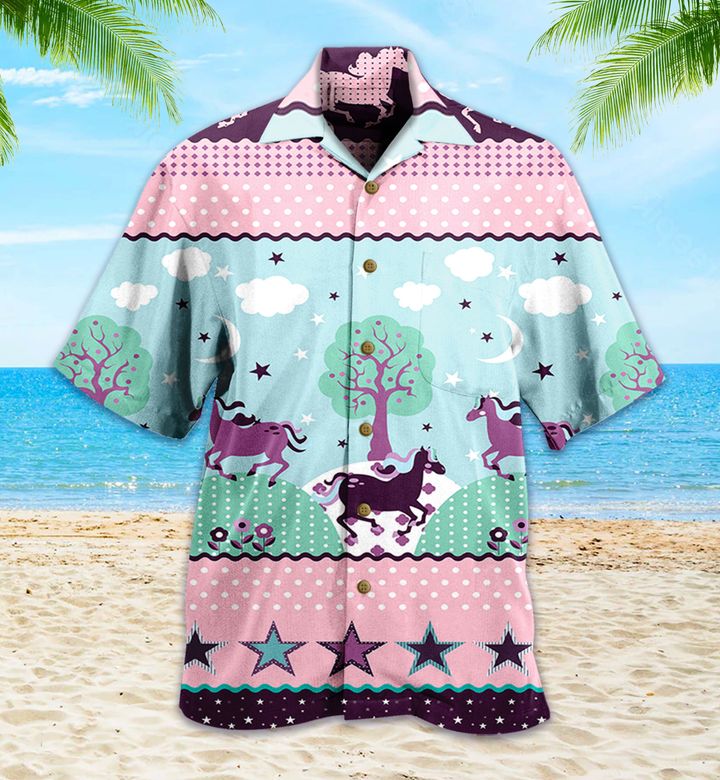 Aliza Horse And Star Violet Hawaii Shirt Ha102829