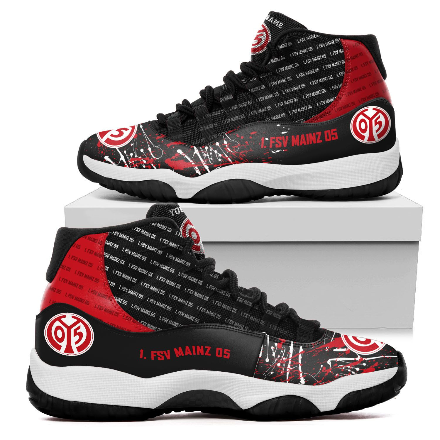 1 Fsv Mainz 05 Custom Name Air Jd 11 Sneakers Shoes 148 For Football Fans