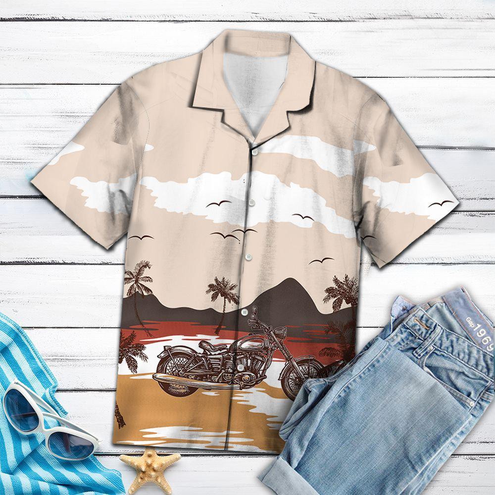 Motorbike Palm Tree Hawaii Shirt For Men Women Ha21996