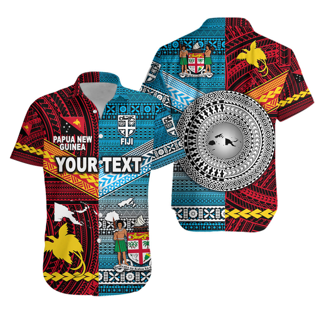 (Custom Personalised) Papua New Guinea Polynesian And Fiji Tapa Together Hawaiian Shirt – Bright Color Lt8