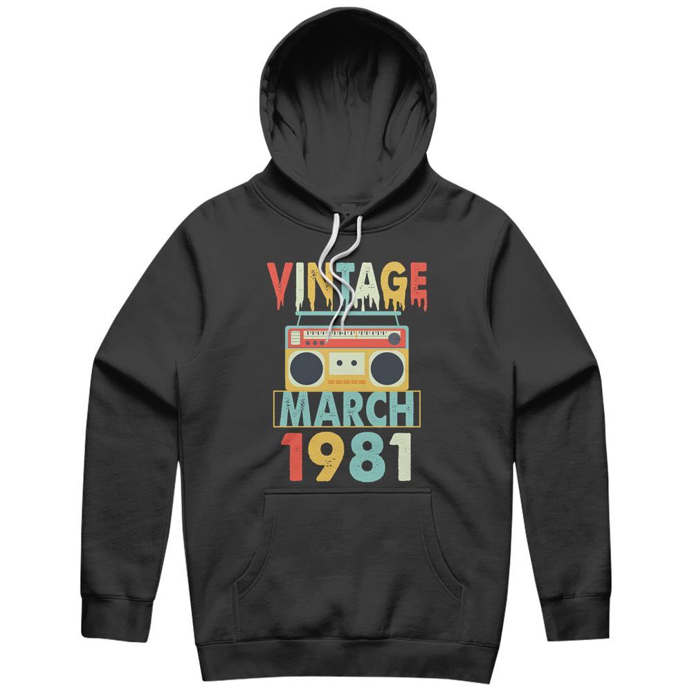 Birthday Vintage March 1981 Hoodie