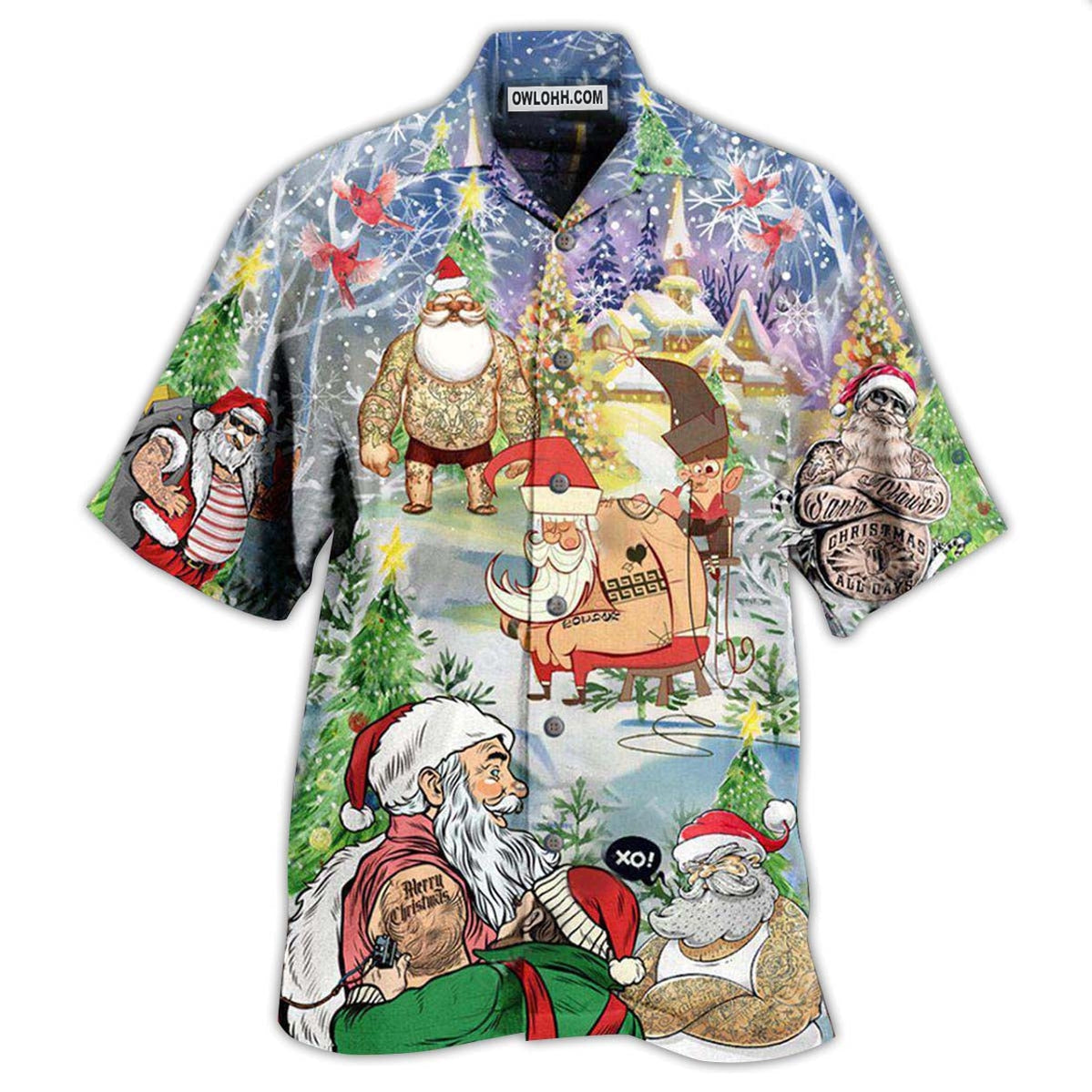 Tattoo Cool Santa Claus Christmas – Hawaiian Shirt  – Owl Ohh