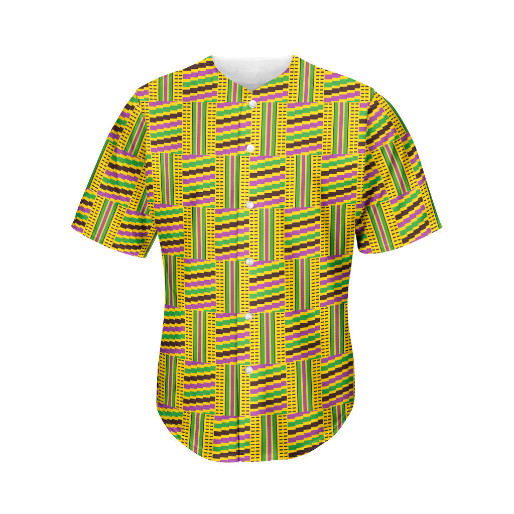 Ghana Kente Pattern Print Men’S Baseball Jersey 3D Print