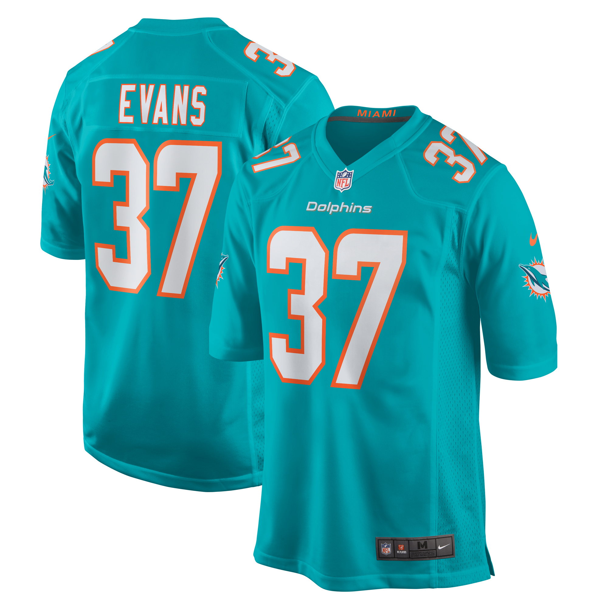 Darrynton Evans Miami Dolphins Team Game Jersey – Aqua