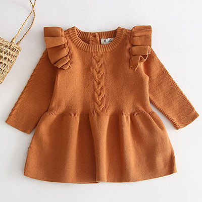 Winter Knitted Dress Autumn Toddler Girl Dresses For Female Babies Infant Warm Dress Knitted Sweater Kids Dresses For Girls alx