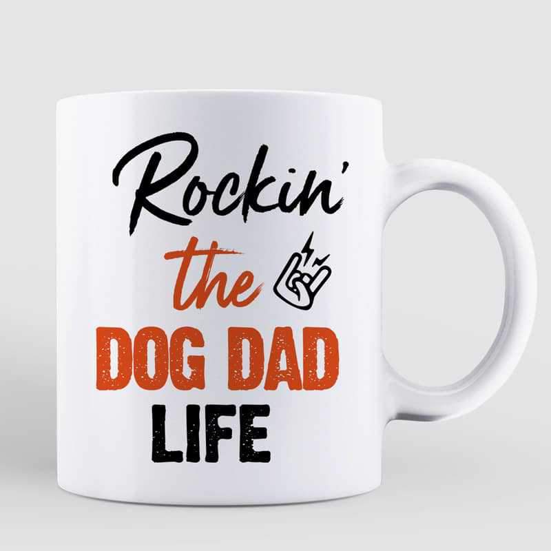 Rockin‘ Dog Dad Life Old Man Personalized Mug