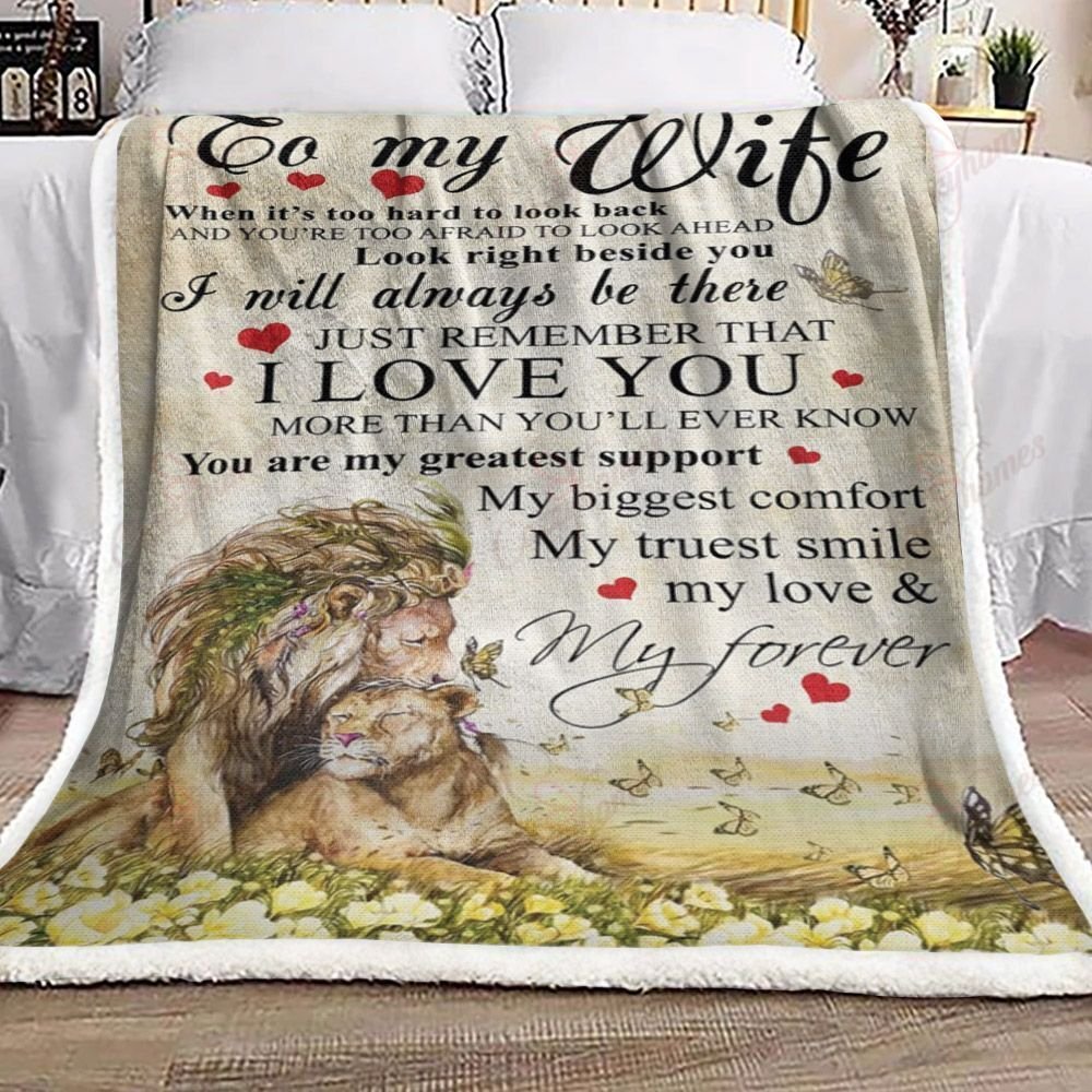 To My Wife Lion XA2703188CL Fleece Blanket