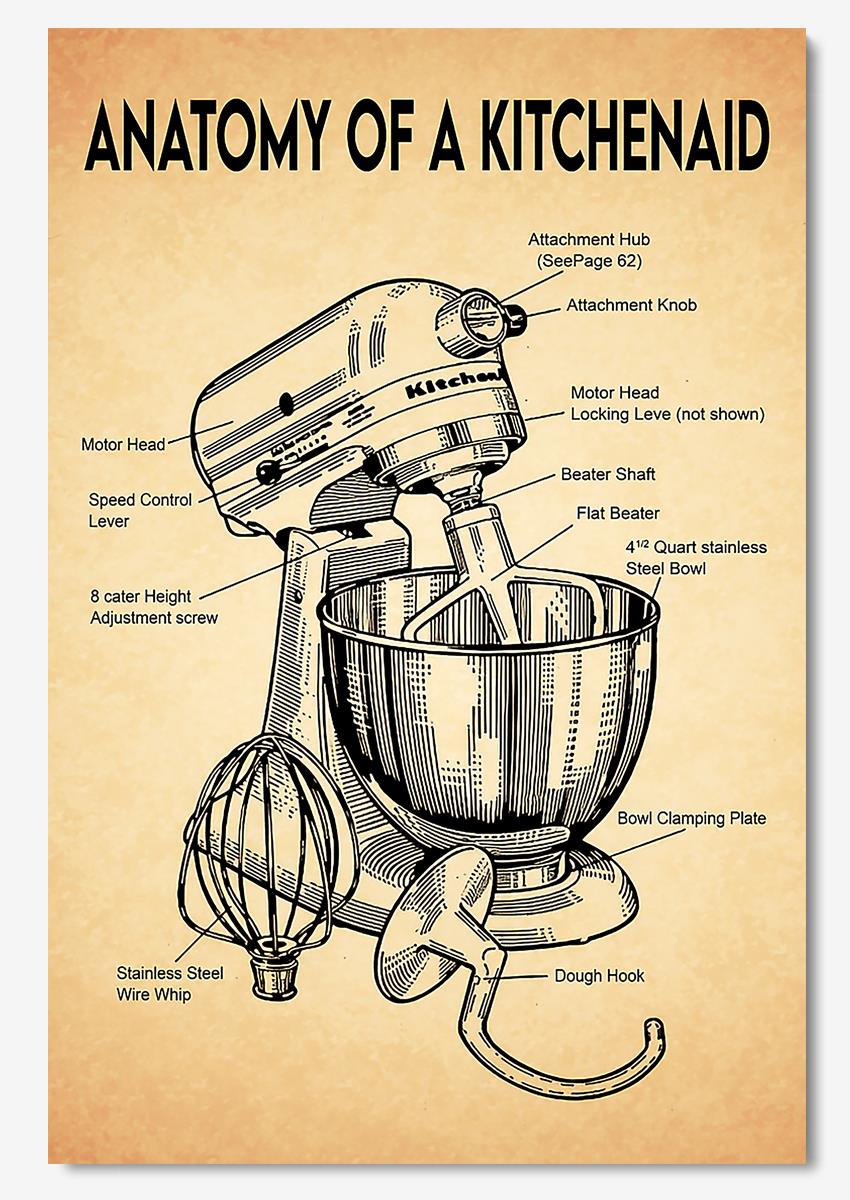 Basic Knowledge Anatomy Of A Kitchenid Wall Art For Home Kitchen Decor Poster