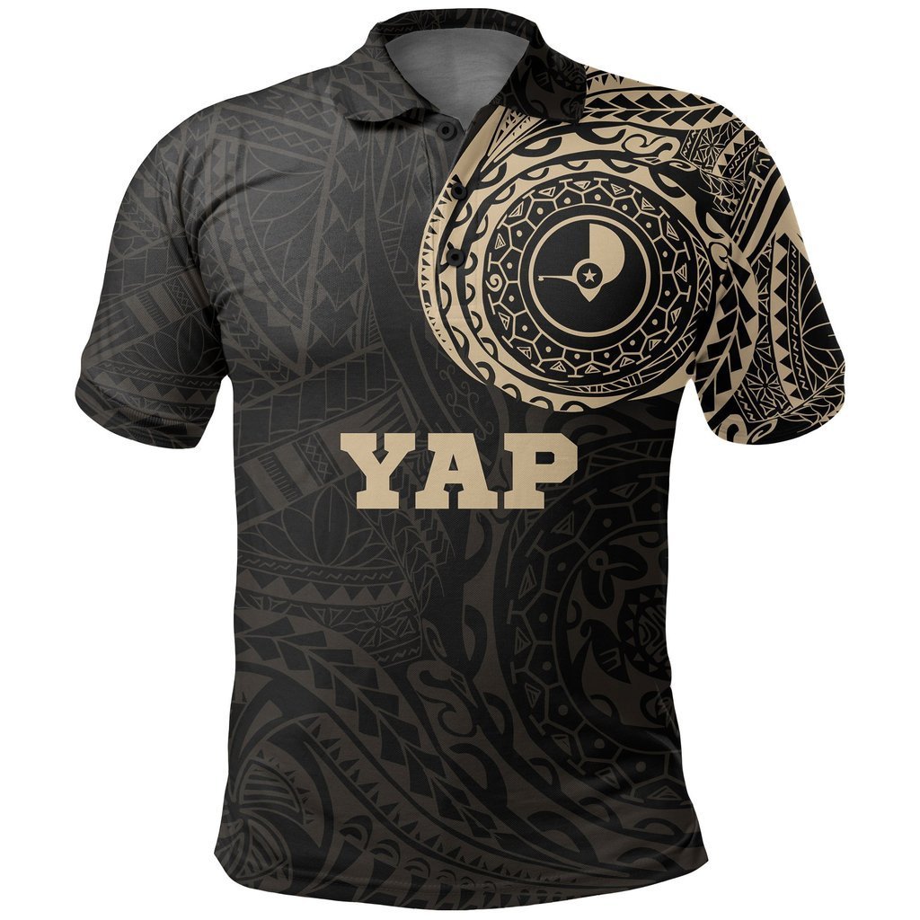 Yap Polo Shirt - Yap Flag Polynesian Tattoo - A7 - TattoosCafe