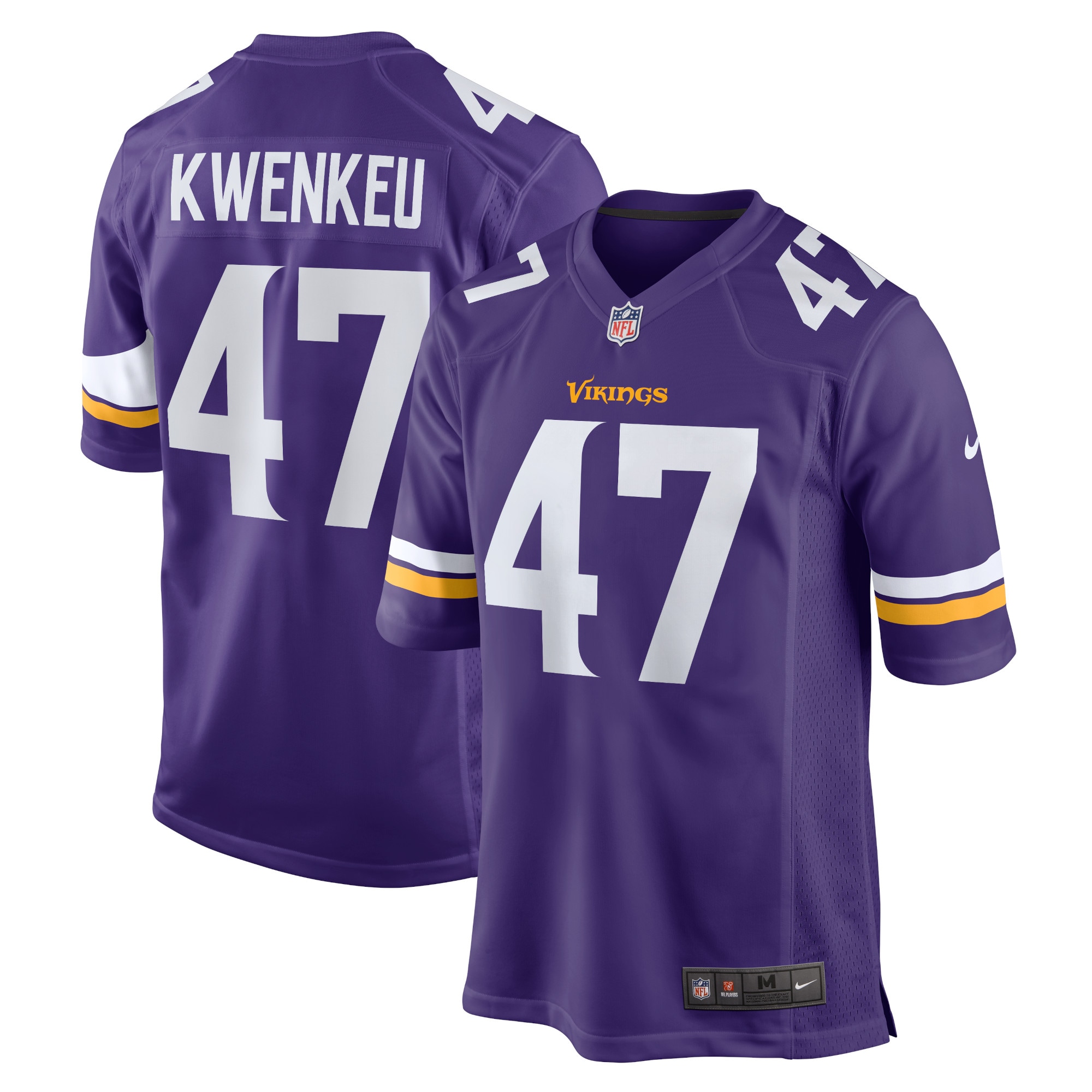 Men’s Minnesota Vikings William Kwenkeu Purple Home Game Player Jersey