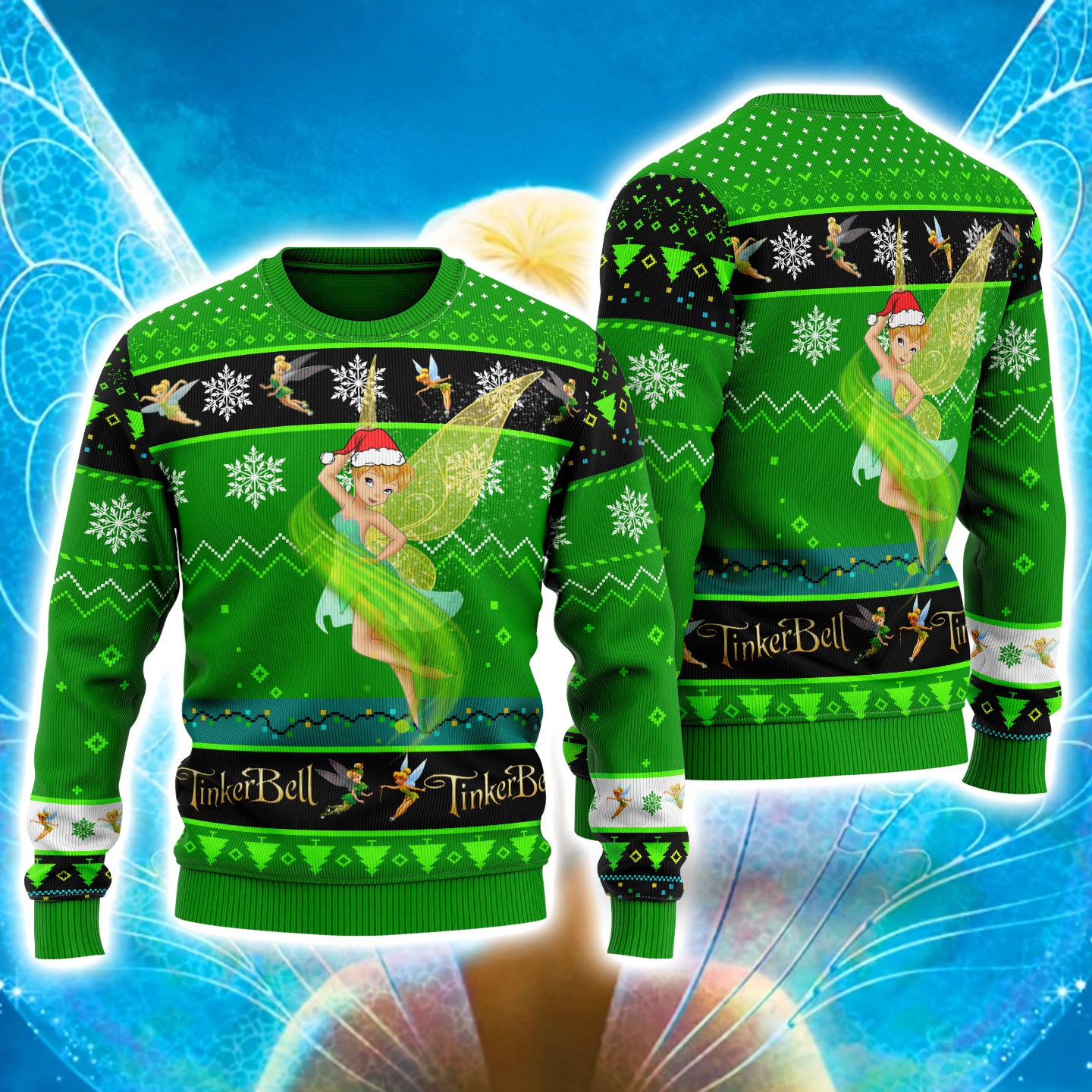 Tinker Bell Ugly Christmas Sweatshirt Hoodie All Over Printed Pf289