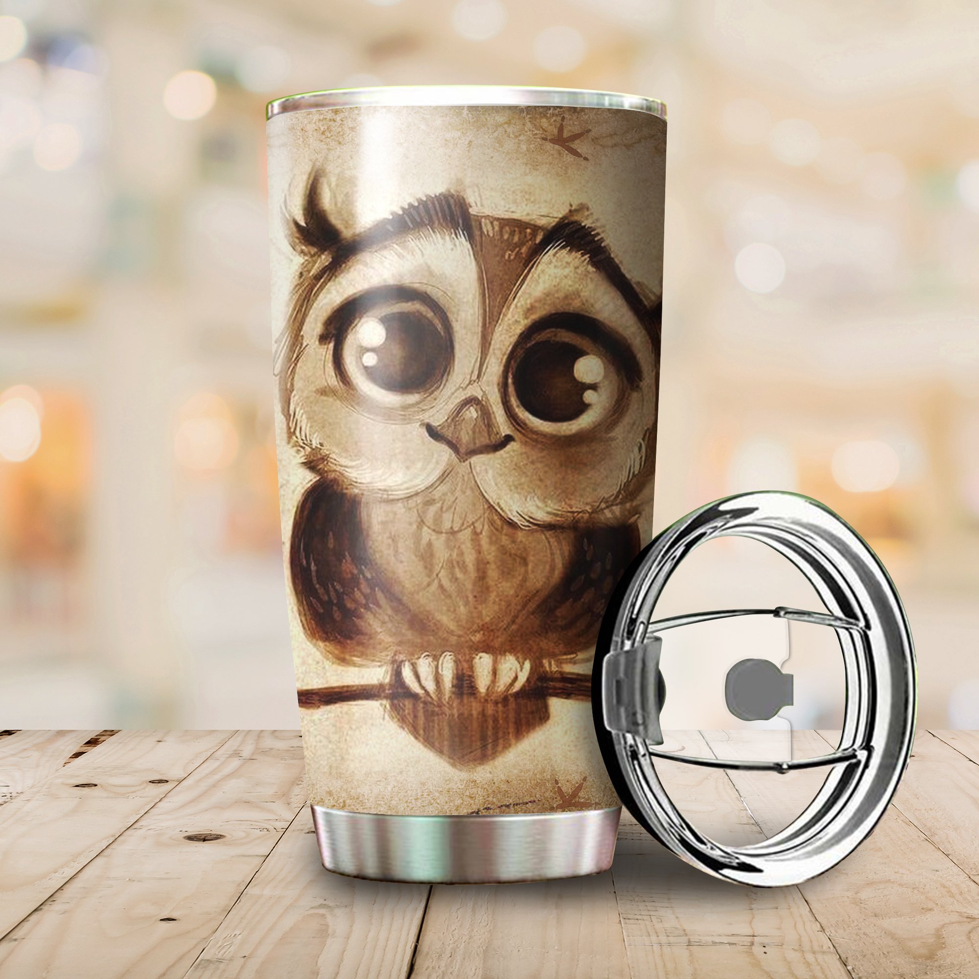 Owl Stainless Steel Tumbler Cup 20 oz | Travel Mug | Colorful | TC1047